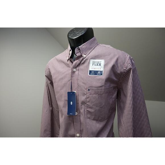 Izod Plaid Dress Shirt Long Sleeve Casual Button Up Front Pocket Mens Small NWT - Picture 3 of 12